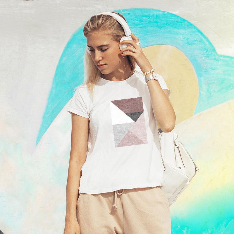 Pastel color design, Women Half Sleeve Tshirt - FHMax.com