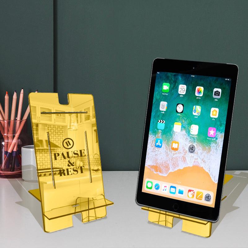 Pause & Rest, Reflective Acrylic Tablet stand - FHMax.com