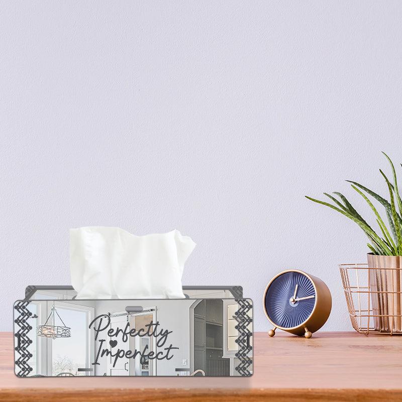 Perfectly Imperfect,  One Acrylic Mirror tissue box with 100 X 2 Ply tissues (2+ MM) - FHMax.com