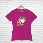 Pink and White Rose, Women Half Sleeve Tshirt - FHMax.com