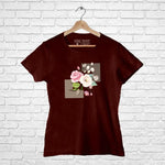 Pink and White Rose, Women Half Sleeve Tshirt - FHMax.com