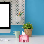 Plain with Geometric Border design, One Acrylic Mirror tissue box with 100 X 2 Ply tissues (2+ MM) - FHMax.com