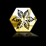 Polygon shape Flower design, Acrylic Mirror Coaster  (2+ MM) - FHMax.com