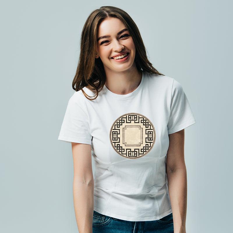 Print in circle, Women Half Sleeve Tshirt - FHMax.com