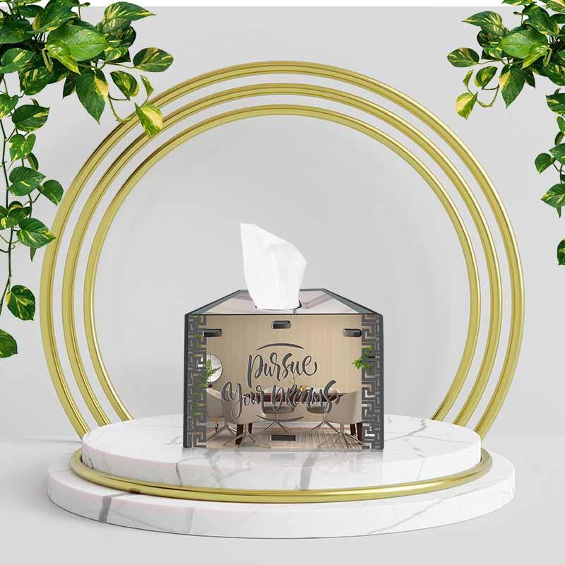 Pursue Your Dream, One Acrylic Mirror tissue box with 100 X 2 Ply tissues (2+ MM) - FHMax.com