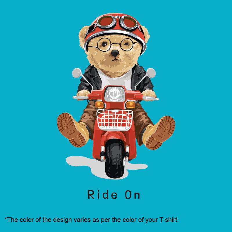 Ride On Teddy Bear, Men's Half Sleeve Tshirt - FHMax.com