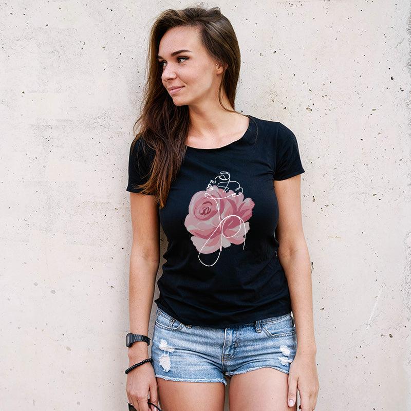 Rose, Women Half Sleeve Tshirt - FHMax.com