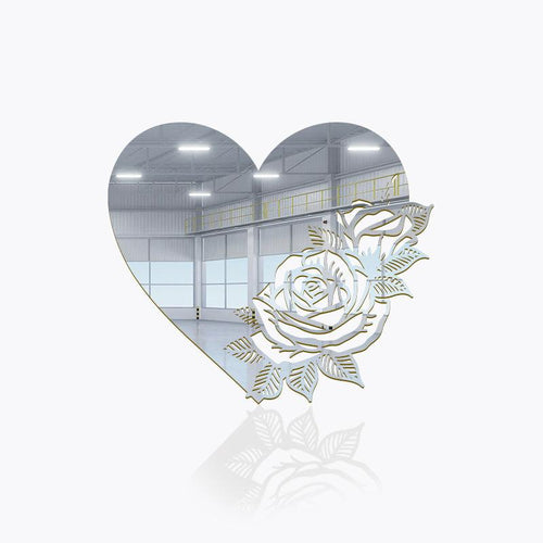 Roses with Heart Shaped, Acrylic Mirror Coaster  (2+ MM) - FHMax.com
