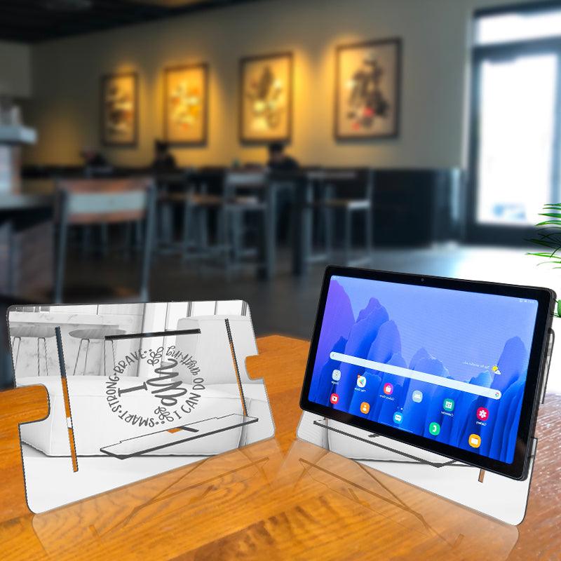 Smart Strong Brave, Reflective Acrylic Tablet stand - FHMax.com