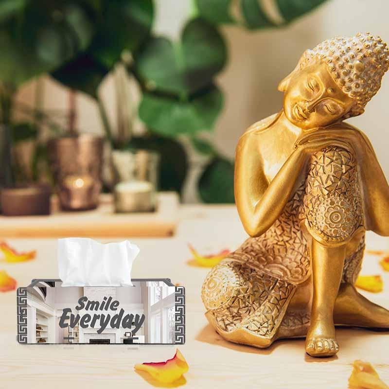 Smile Everyday, One Acrylic Mirror tissue box with 100 X 2 Ply tissues (2+ MM) - FHMax.com