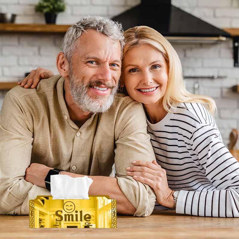 Smile, One Acrylic Mirror tissue box with 100 X 2 Ply tissues (2+ MM) - FHMax.com