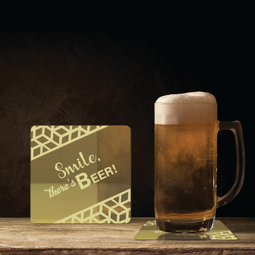 Smile, There's Beer! Acrylic Mirror Coaster  (2+ MM) - FHMax.com