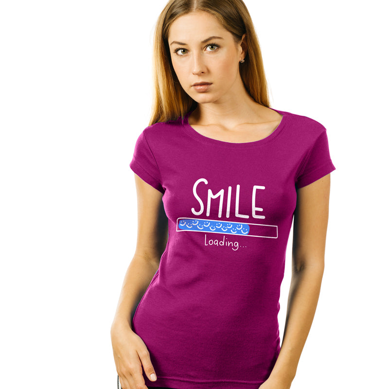 "SMILE", Women Half Sleeve T-shirt - FHMax.com