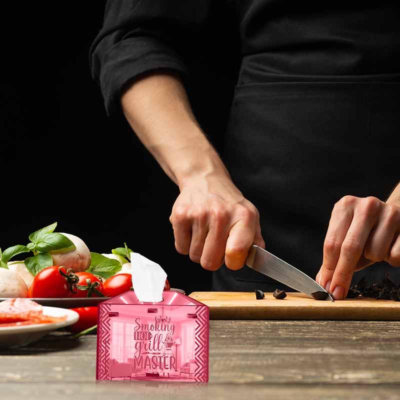 Smoking Hot Grill Master, One Acrylic Mirror tissue box with 100 X 2 Ply tissues (2+ MM) - FHMax.com