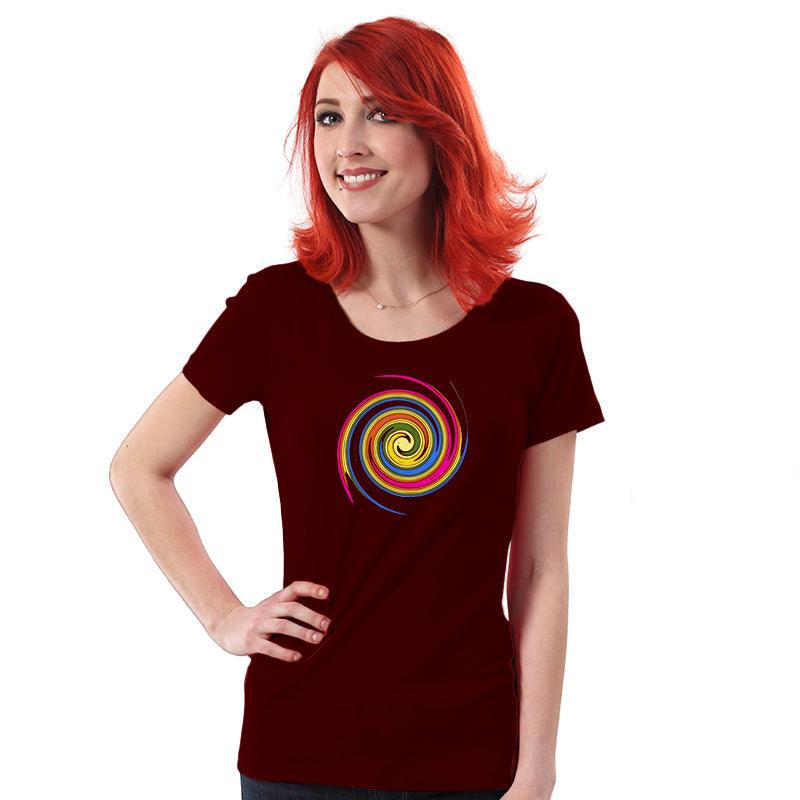 Spiral Design, Women Half Sleeve Tshirt - FHMax.com