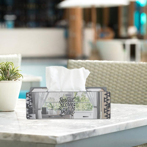 Spread Love Not Panic, One Acrylic Mirror tissue box with 100 X 2 Ply tissues (2+ MM) - FHMax.com