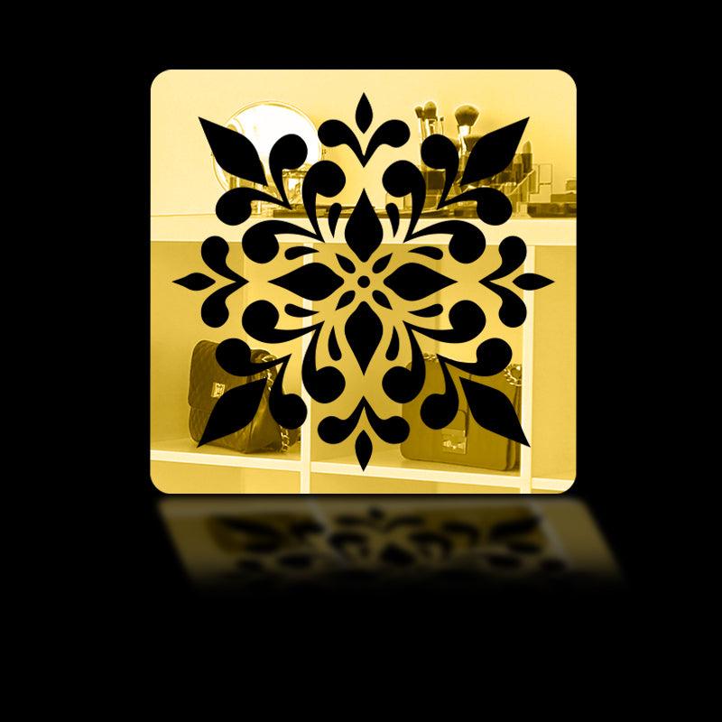 Square Shape Flower design,  Acrylic Mirror Coaster,  (2+ MM) - FHMax.com