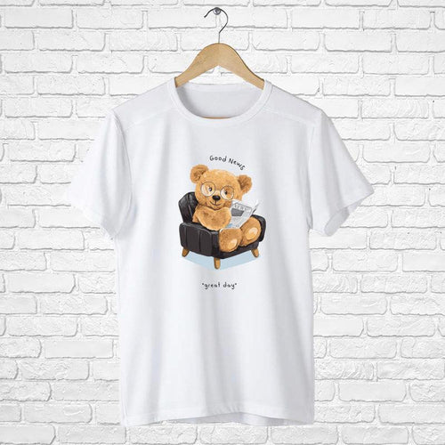 Studious Teddy Bear, Men's Half Sleeve Tshirt - FHMax.com