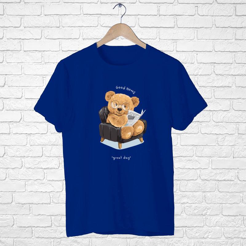 Studious Teddy Bear, Men's Half Sleeve Tshirt - FHMax.com