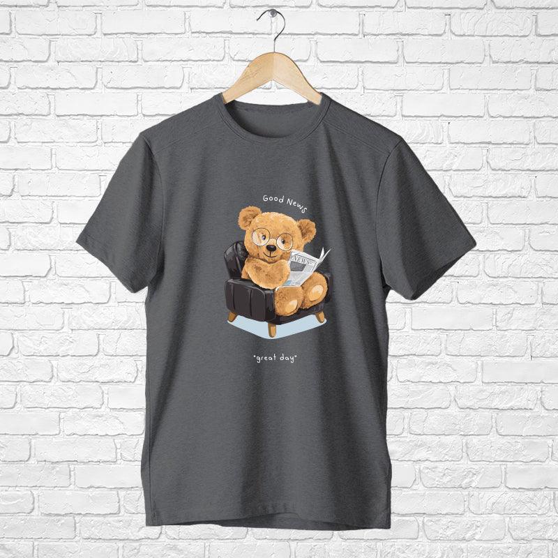 Studious Teddy Bear, Men's Half Sleeve Tshirt - FHMax.com