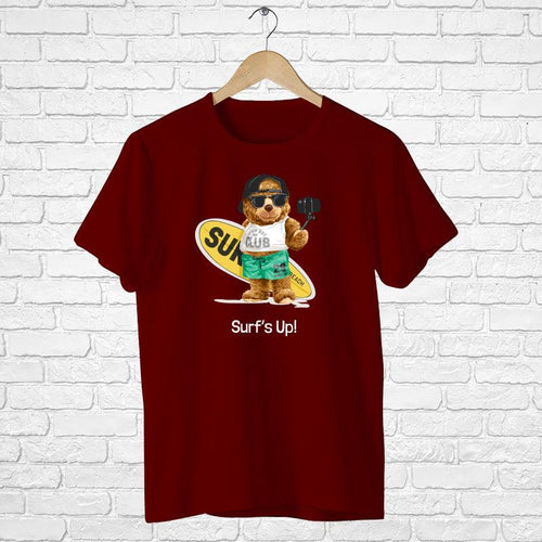 Surf's Up Teddy Bear, Men's Half Sleeve Tshirt - FHMax.com