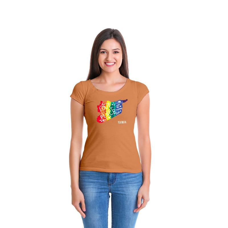 Syria Map, Women Half Sleeve Tshirt - FHMax.com