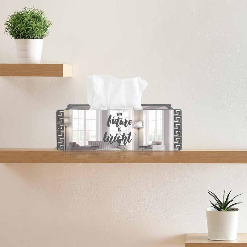 The Future Is Bright, One Acrylic Mirror tissue box with 100 X 2 Ply tissues (2+ MM) - FHMax.com
