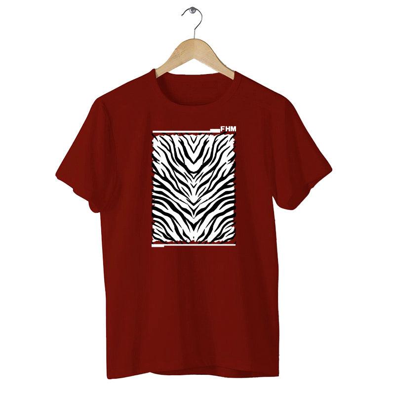 Tiger Print, Men's Half Sleeve Tshirt - FHMax.com
