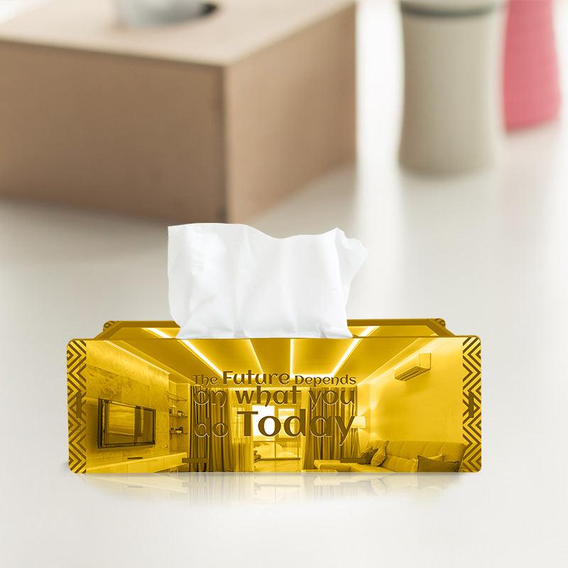 Time Is Now, One Acrylic Mirror tissue box with 100 X 2 Ply tissues (2+ MM) - FHMax.com