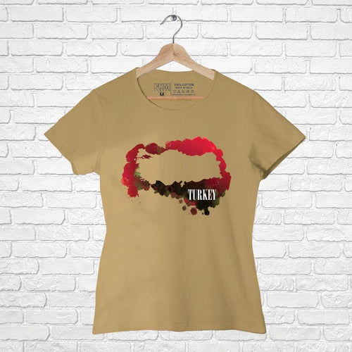 Turkey Map, Women Half Sleeve Tshirt - FHMax.com