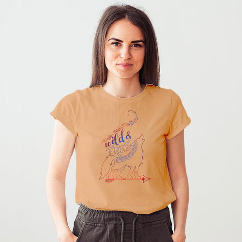 Wild and Free, Women Half Sleeve Tshirt - FHMax.com