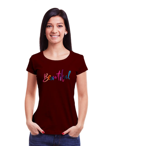 Beautiful, Women Half Sleeve T-shirt - FHMax.com