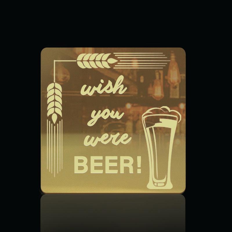 Wish you were beer! Acrylic Mirror Coaster  (2+ MM) - FHMax.com
