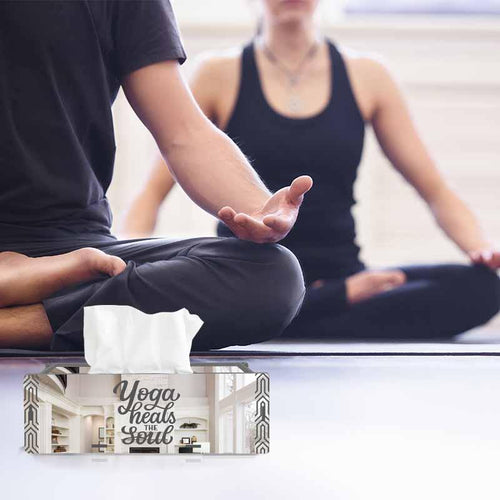 Yoga Heals The Soul, One Acrylic Mirror tissue box with 100 X 2 Ply tissues (2+ MM) - FHMax.com